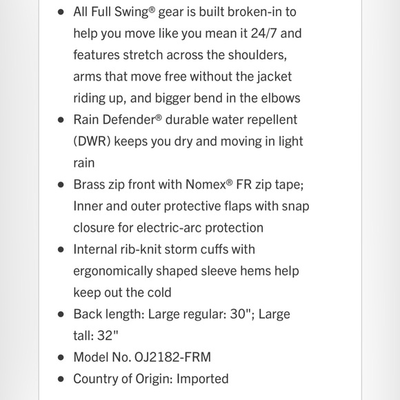 Carhartt FR Full Swing, Navy, Mens XL jacket - Picture 16 of 16